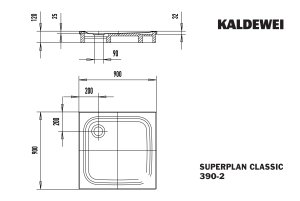 Dušo padėklas Superplan 390-2 90x90, full antislip danga, su polistirolo atrama