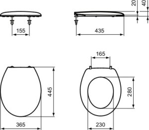 Unitazo dangtis Ideal Standard universalus, soft close