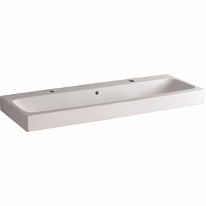 Praustuvas Geberit iCon 120x48 cm, su dvejomis skylėmis maišytuvui ir perpylimo anga