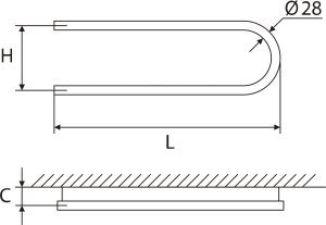 Rankšluosčių džiovintuvas ELONIKA EN270S, 200x700 mm, nerūdijančio plieno, poliruotas