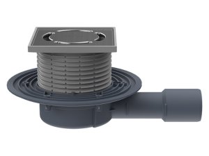 Trapas vidaus patalpoms DN40/50 horizontalus, su sifonu "Primus blue", 123x123mmx115x115mm