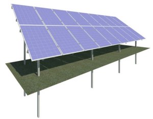 Konstrukcija antžeminės elektrinės Bifacial moduliams 8vnt