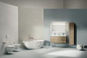 Veidrodis Laufen LEELO 1200x30x700 mm, su aliuminio rėmu, su horizontaliu LED šviestuvu,3 lietimo jutikliai