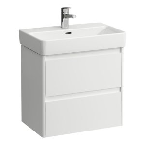 Spintelė praustuvui Laufen BASE2 matmenys: 570x360x515mm, 2 stalčiai, praustuvams H818959/H818863, spalva - balta matinė
