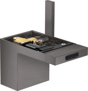 Bidė maišytuvas AXOR MyEdition su paspaudžiamu dugno vožtuvu, be apdailos, šlifuoto juodo chromo spalvos (Brushed Black Chrome)