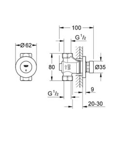 Automatinis ventilis GROHE Euroeco Cosmopolitan T