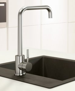 Plautuvės maišytuvas Slovarm SIBELA ES.3508.F, aukštu snapu, spalva - nerūdijančiojo plieno