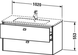 Spintelė Duravit Brioso 1020x479 pakabinama, basalt matt