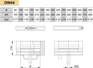 Dvisienis (izoliuotas) nerūdijančio plieno suodžių ir kondensato surinkėjas JEREMIAS DW44 Dn180