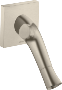 Praustuvo maišytuvas AXOR Starck Organic 187 mm, 2 rankenėlių, iš sienos, šlifuoto nikelio spalvos (Brushed Nickel)
