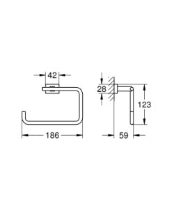Tualetinio popieriaus laikiklis GROHE Essentials Cube