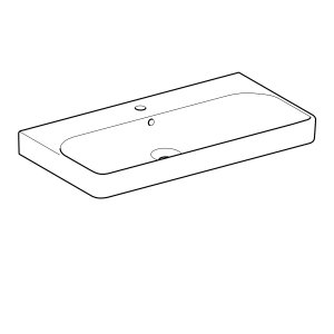 Praustuvas Geberit Smyle Square 90x48 cm, su skyle maišytuvui, su perpylimu