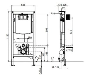 Rėmas potinkinis Viconnect 1120mm+tvirtinimai 