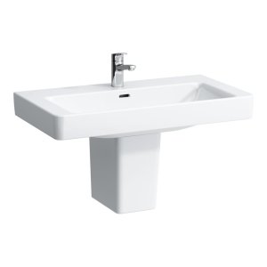 Praustuvas Laufen PRO S 850x465x95 mm, su 1 anga maišytuvui viduryje, spalva - balta LCC (LAUFEN Clean Coat)