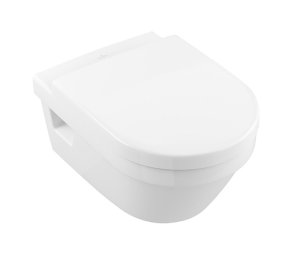 Pakabinamas unitazas VILLEROY&BOCH Architectura „Direct Flush” sistema + dangtis su soft-close mechanizmu lėtam užsidarymui