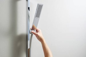 Dušo komplektas HANSGROHE Pulsify E 100, 1 srovės, EcoSmart, su 90 cm dušo stovu, spalva - chromo (chrome)