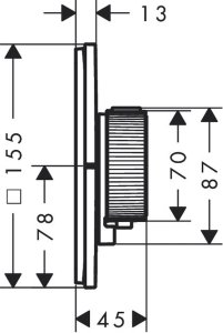 Dekoratyvinė dalis AXOR ShowerSelect ID potinkiniam termostatiniam vonios maišytuvui, 1 funkcijos, chromo spalvos