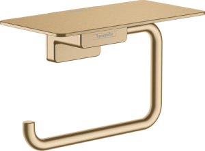 Tualetinio popieriaus laikiklis su lentynėle Hansgrohe AddStoris, šlifuotos bronzos spalva (Brushed Bronze)