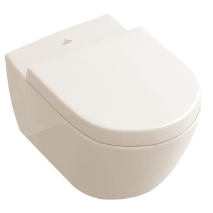 Pakabinamas unitazas VILLEROY&BOCH Subway 2.0 „Direct Flush” sistema, „Ceramicplus” danga, kreminės spalvos