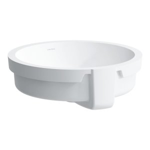 Praustuvas Laufen LIVING 400x400x155 mm, iš apačios įmontuojamas, nušlifuota viršutine briauna, be angos maišytuvui