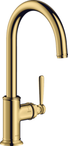 Plautuvės maišytuvas AXOR Montreux 260 su sukiojamu snapu, poliruoto aukso spalvos (Polished Gold Optic)