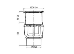 Trapas su nerūdijančio plieno grotelėmis 150x150 Easy-Flow