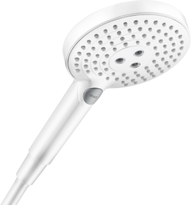 Rankinė dušo galva HANSGROHE Raindance Select S 120, 3 srovių, EcoSmart, spalva - balta matinė (matt white)