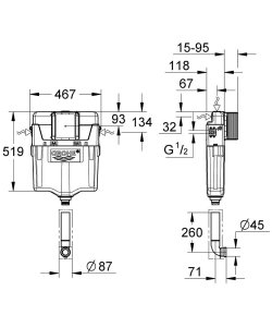 Potinkinis WC bakelis GROHE GD 2