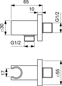 Laikiklis rankinei dušo galvai Ideal Standard, su vandens pajungimu 1/2"