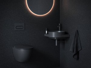 Kampinis praustuvas Ravak Yard 450 C, juodos matinės spalvos