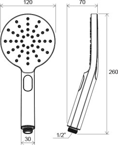 Rankinė dušo galva Ravak Mist 956.00, ⌀ 120 mm