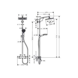 Termostatinė dušo sistema HANSGROHE Crometta E 240, 1 srovės, spalva - chromo (chrome)