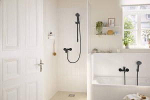 Vonios/dušo maišytuvas HANSGROHE Rebris S, spalva - juoda matinė (matt black)