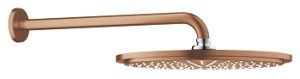 Dušo galva GROHE Rainshower Cosmopolitan 310 su 380mm alkūne iš sienos, 1 srovė, matinio rausvo aukso spalvos (Brushed Warm Sunset)