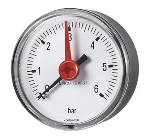 Manometras D63 16 bar 1/4" horizontalus