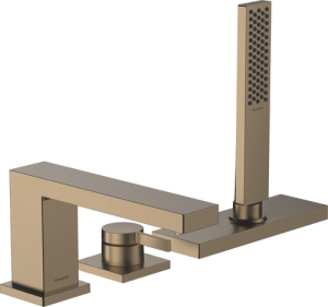 3 dalių vonios maišytuvas HANSGROHE Tecturis E, iš vonios krašto, spalva - šlifuotos bronzos (brushed bronze)