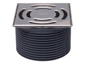 Uždedamas elementas D146 su nerūdijančio plieno rėmeliu ir grotelėmis 138x138mm
