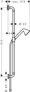 Dušo komplektas AXOR Showers/Front 0,9 m, 85 1jet EcoSmart, chromo spalvos 
