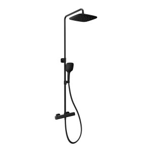 Termostatinė dušo sistema Ravak 10° Free 091.20, 150 mm, juodos matinės spalvos
