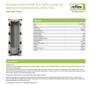 Akumuliacinė talpa  Reflex HF800/R, su izoliacija