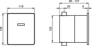 Pisuaro mygtukas Ideal Standard Septa Pro U1, sensorinis, nerūdijančio plieno, 230V/6V