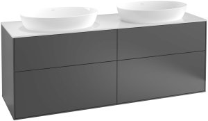 Spintelė apatinė Finion 1600x603 stalviršis juodas matinis  Midnight Blue Matt Lacquer