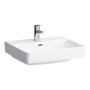 Praustuvas Laufen PRO S 550x465x95 mm, šlifuota apačia, su 1 anga maišytuvui viduryje, spalva - balta LCC (LAUFEN Clean Coat)