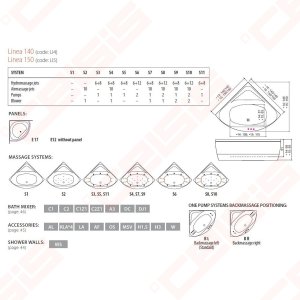 Vonia BALTECO Linea 139 x 139 x 68 cm, su panele su OS