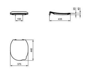 Dangtis WC Ideal Standard Contour 21, baltas