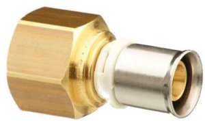 Sujungimas žalvarinis presuojamas vidiniu sriegiu Alpex-duo Dn18 x 1/2"