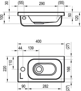 Praustuvas Ravak Chrome 400x220 mm (D)