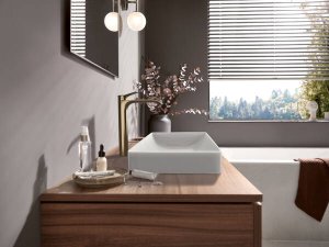 Praustuvo maišytuvas HANSGROHE Vivenis 250 CoolStart, be dugno vožtuvo, spalva - šlifuotos bronzos (brushed bronze)