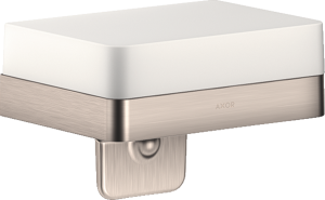 Muilo dozatorius AXOR Universal Softsquare su lentynėle, nerūdijančio plieno spalva (Stainless Steel Optic)