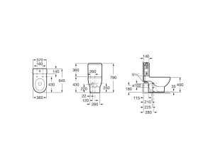 Bakelis Meridian Compact (Rimless puodui), apatiniu vandens įvadu